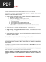 Carta Apertura Cuenta Nomina Santander