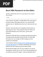 Excel VBA Password Via Hex Editor