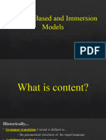 Content Based and Immersion Models 2