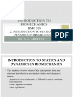 Note 2 - Introduction To Statics and Dynamics in Biomaterials