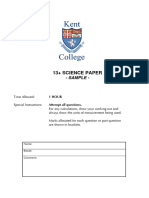 Entrance Exam Sample Paper