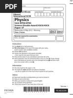 June 2012 QP - Paper 1P Edexcel Physics IGCSE