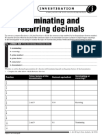 MYP3 Terminating Decimals