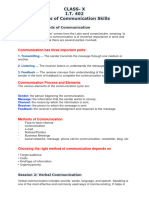 Class-X I.T. 402 Notes of Communication Skills