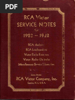 RCA Victor Service Notes 1923 1928