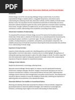 2.3 Examination of Climate Data, Observation Methods, and Climate Models