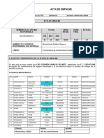 Acta de Empalme: Código: Egcft07 Versión:01 Proceso: Gestión de Calidad