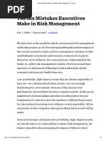 The Six Mistakes Executives Make in Risk Management - HBR