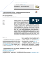 What Is A Companion Animal - An Ethological Approach Based On Tinbergen's Four Questions. Critical Review