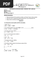 STD III Math Revision Sheet (Periodic Test 1)