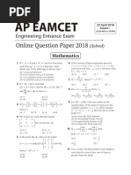 AP Eamcet 23 April 2018 Shift 1