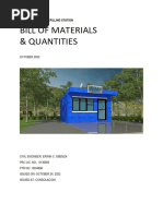 Bill of Materials & Quantities - Water Refilling Station