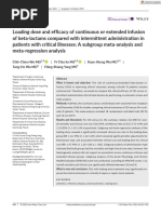 Clinical Pharmacy Therapeu - 2020 - Wu - Loading Dose and Efficacy of Continuous or Extended Infusion of Beta Lactams