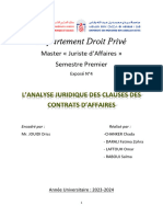 L'Analyse Juridique Des Clauses Des Contrats D'affaires