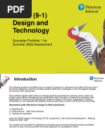 Gcse D&T Summer 2022 Exemplar Portfolio 1