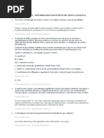 Questionário I - Metodologia Do Ensino de Língua Inglesa