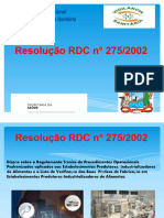 Resolução RDC N° 275 APRESENTAÇÃO 2018