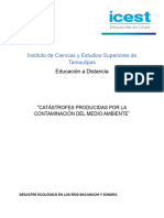 Actividad de Aprendizaje Bloque III "CATÁSTROFES PRODUCIDAS POR LA CONTAMINACIÓN DEL MEDIO AMBIENTE"