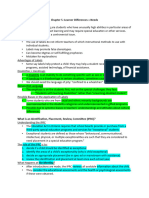 Chapter 5 - Learner Differences + Needs