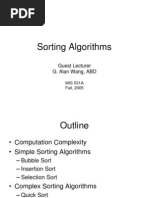 Sorting Algorithms: Guest Lecturer G. Alan Wang, ABD