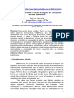 (CAVICIOLI) A Estreita Relação Entre o Estudo Da Língua e As Concepções Teóricas de Bakhtin