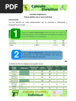 Actividad Integradora 8. Cálculo Dietético