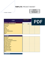 Construction Budget Free Excel Template