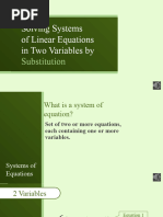 Systems of Linear Equations by Substitution