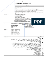 Class6-Final Term Syllabus