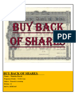 Buy Back of Shares