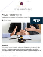 Analysis - Mediation in India - India Corporate Law