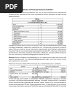 Exercises On Projected Financial Statements