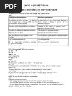 Oop Pt-2 Question Bank Chapter 4: Pointer and Polymorphism