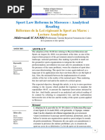 Réformes de La Loi Régissant Le Sport Au Maroc - Lecture+Analytique