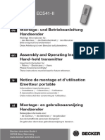 Notice Telcommande Becker EC541 II