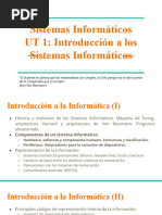 Sistemas Informáticos UT 1: Introducción A Los Sistemas Informáticos