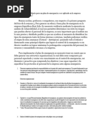 Qué Objetivos Usted Fijaría para Un Plan de Emergencia A Ser Aplicado en La Empresa Frigoríficos Ruiz Ltda