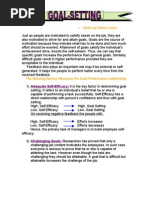 Given by Edwin Locke: Adequate Self-Efficacy