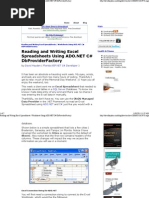 Reading and Writing Excel Spreadsheets - Worksheets Using ADO - Net C# DbProviderFactory