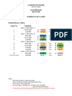 SCHEDULE OF GAMES 2024 Final