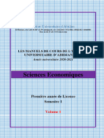 Sciences Economiques: Institut Universitaire D'abidjan