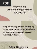 Pagsulat NG Bionote