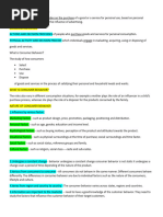 CONSUMER BEHAVIOR (Prelim Notes)