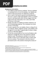 PAG 12.1: Investigating Iron Tablets