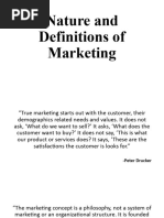 Nature and Definitions of Marketing