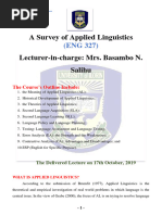 ENG 327 (A Survey of Applied Linguistics) Notes-1