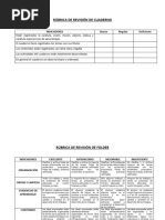 Rubrica de Revision de Cuaderno y Folder