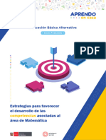 Estrategias para Favorecer El Desarrollo de Las Competencias Asociadas Al Área de Matemática. Educación Básica Alternativa, Ciclo Avanzado