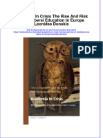 PDF Academia in Crisis The Rise and Risk of Neoliberal Education in Europe Leonidas Donskis Ebook Full Chapter