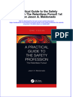 PDF A Practical Guide To The Safety Profession The Relentless Pursuit 1St Edition Jason A Maldonado Ebook Full Chapter